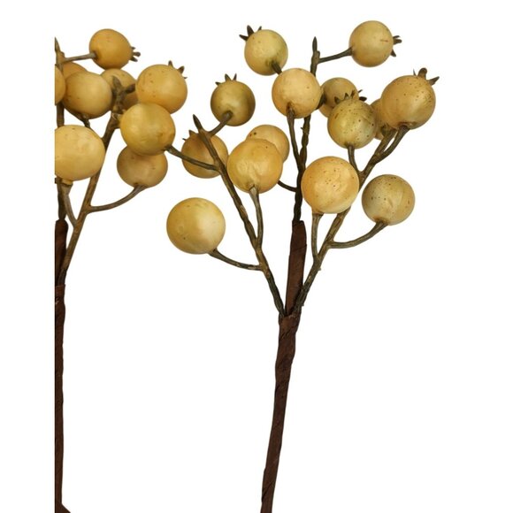 Artificial Cream Berry Stem Faux Floral Decoration Single Stem - Picture 5 of 8